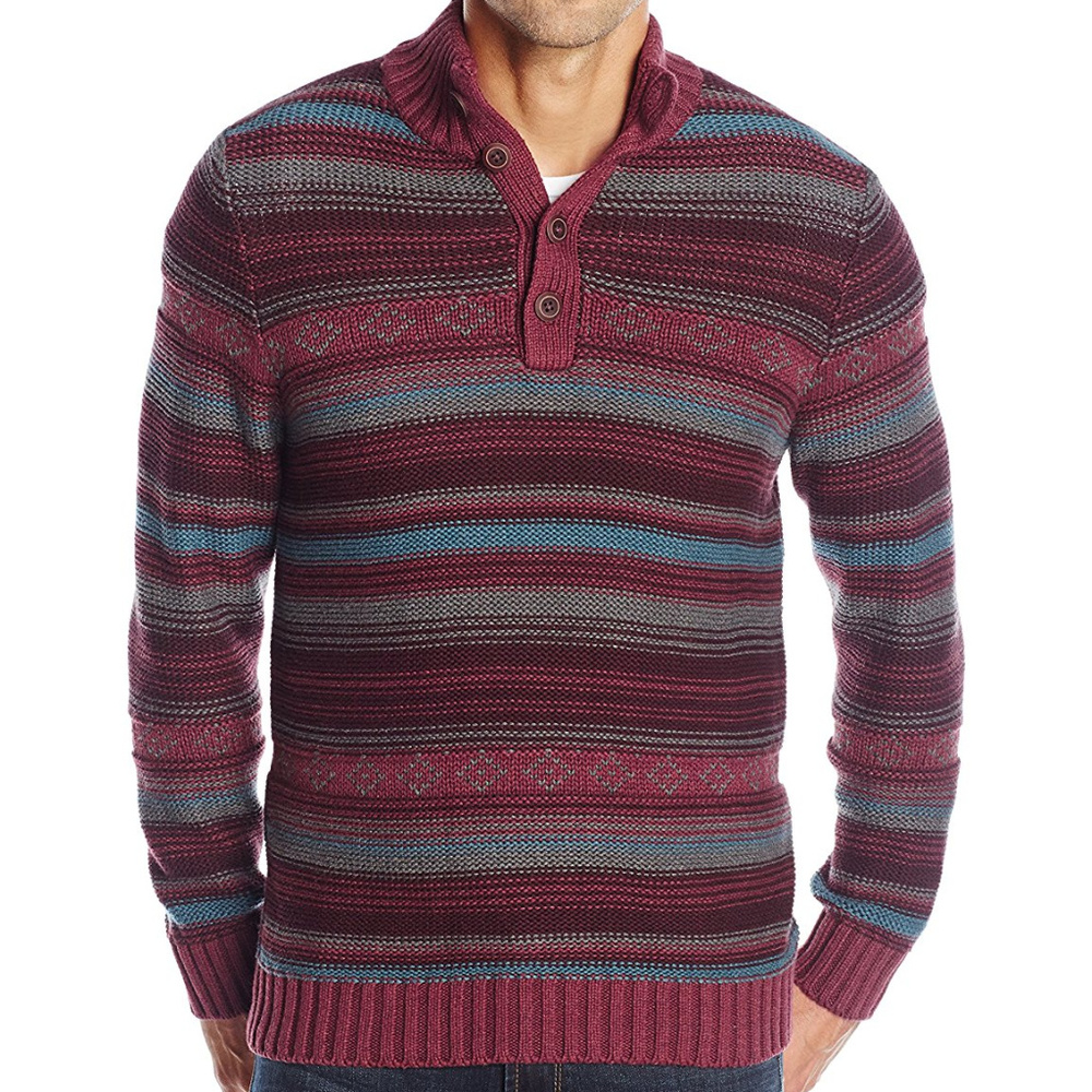 G.H. Bass & Co. Men's Jacquard Mock Neck Sweater,